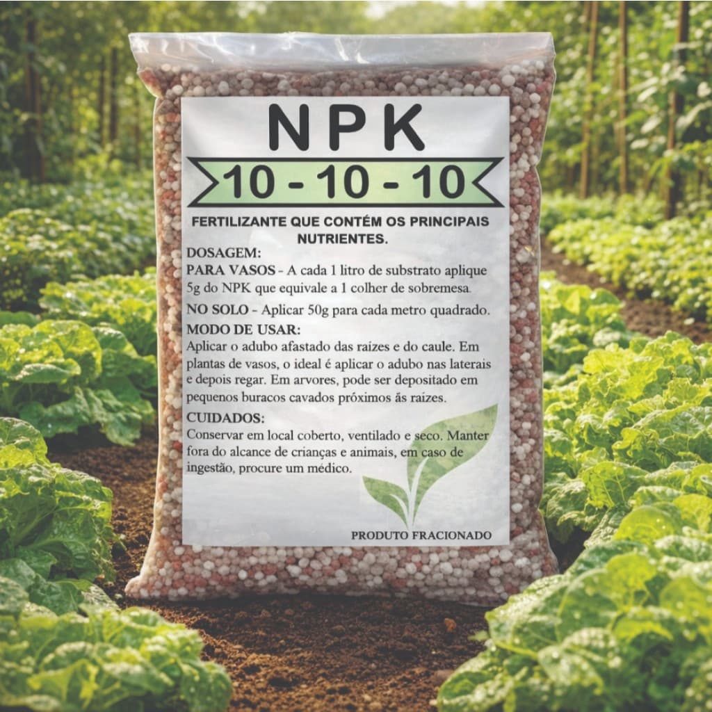 1 KG Adubo Fertilizante NPK 10-10-10 - Fertilizante Completo para Planta, Hortas, Frutíferas e Gramado