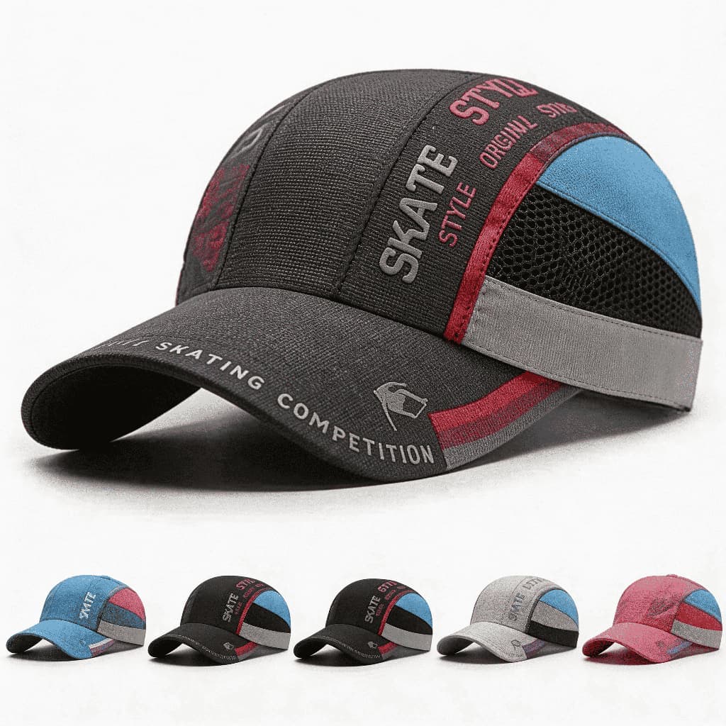 Boné Esportivo Unissex PRETO Skate Style Leve Respirável e Ajustável para Corrida Treino e Uso Casual