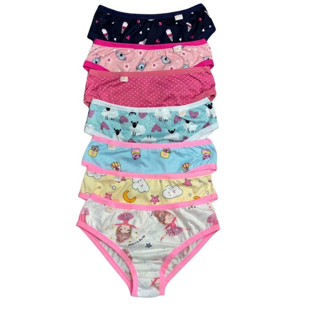 Kit Calcinha Infantil Juvenil Forro 100% Algodão De 04 a 14 Anos