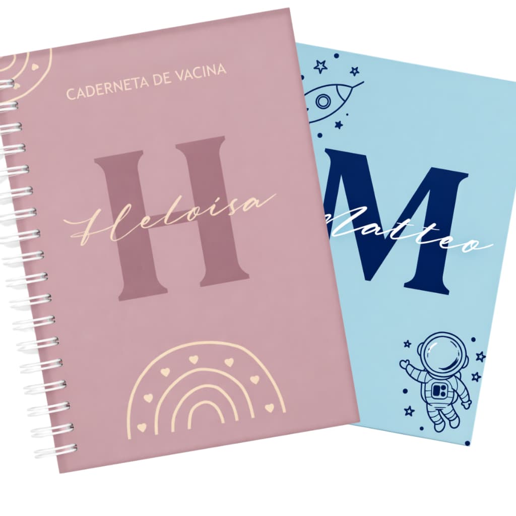 Caderneta de Vacina Personalizada com Nome – Versão Atualizada Menino ou Menina