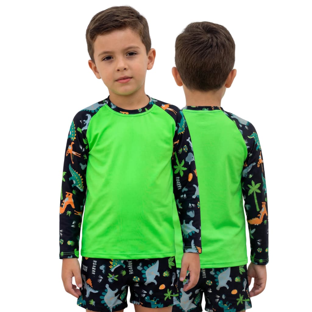 CONJUNTO CAMISA + SUNGA BOXER PROTEÇÃO UV 50+  VESTE DE 1 AO 16 ANOS