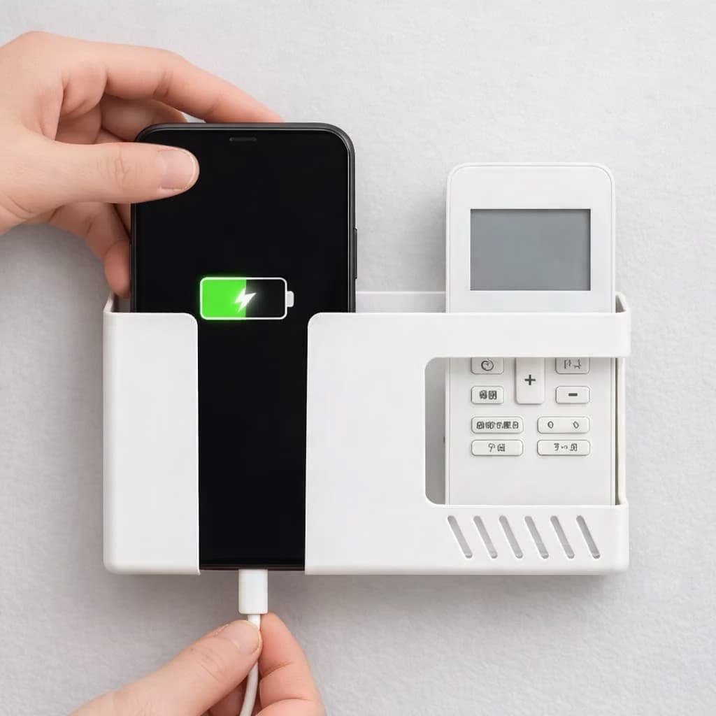 Suporte De Parede dois em um Multifuncional Sem Furar O Telefone Móvel Controle Remoto/Banheiro