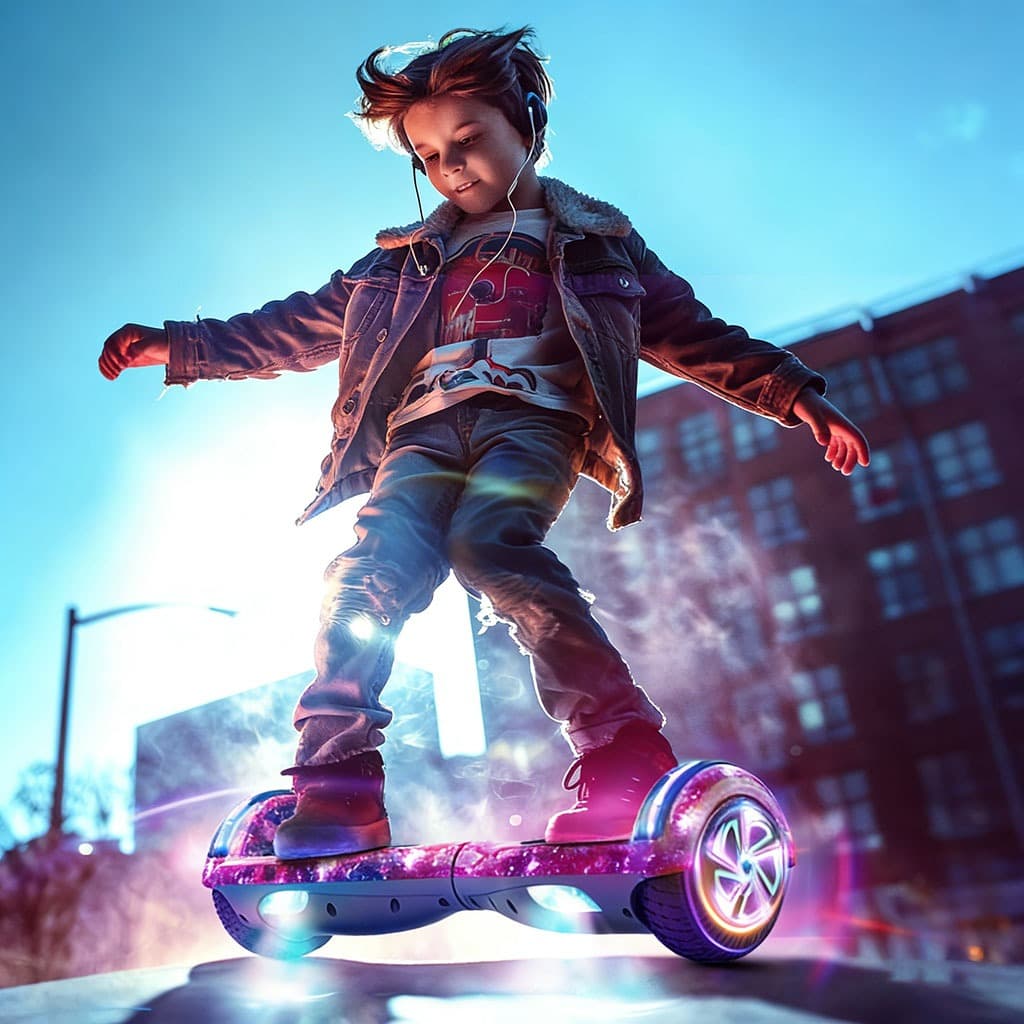 Hoverboard Elétrico com Rodas LED 6.5“, Bluetooth e Design Estrelado - Ideal para Crianças!