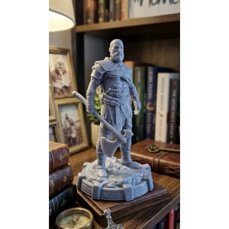 Boneco Colecionável Kratos God of War - Grande Lâmina do Caos Estatueta Estátua Action Figure de Resina