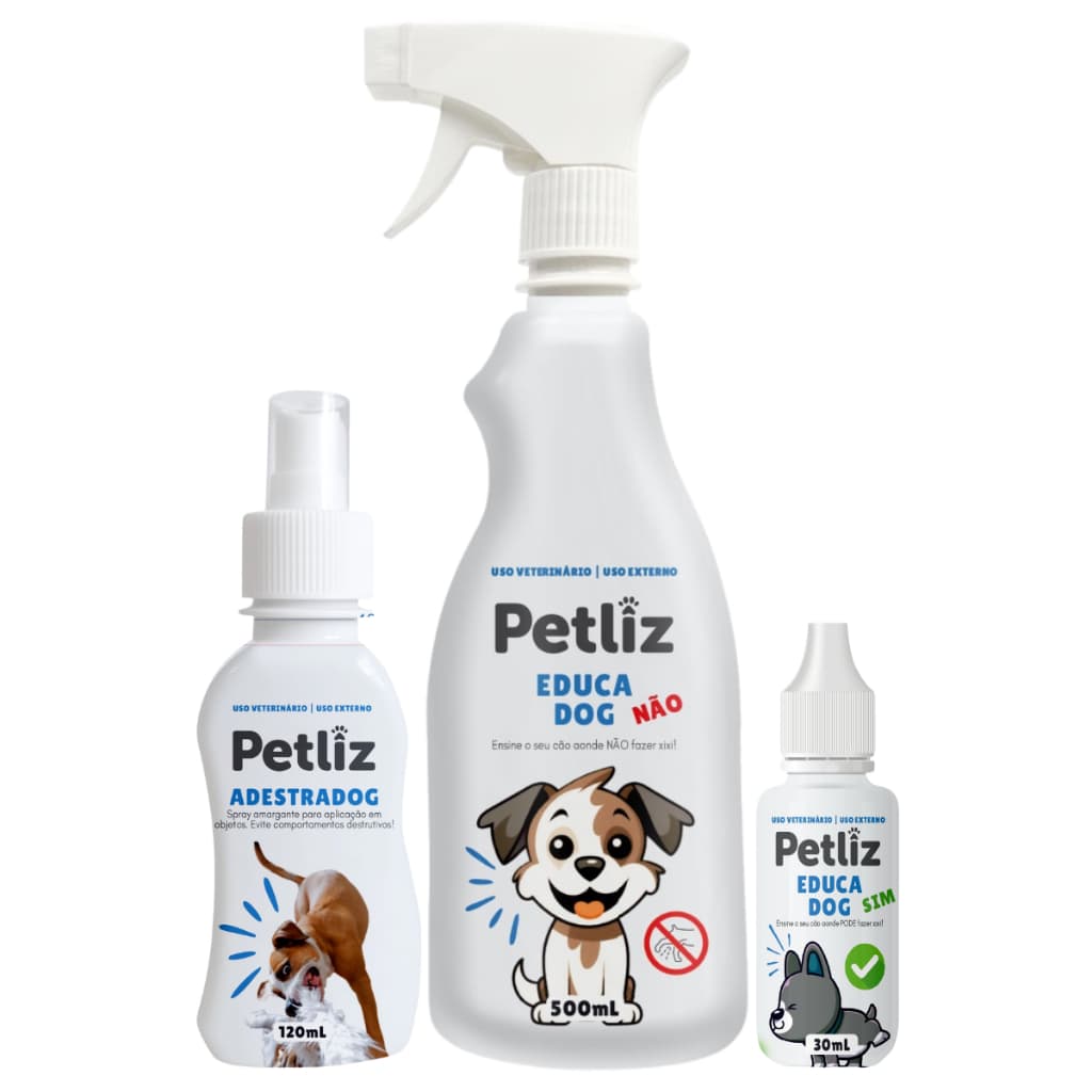Kit Educador Sanitário Xixi no Lugar Certo/Errado e Adestrador Anti Mordida para Cachorro Petliz