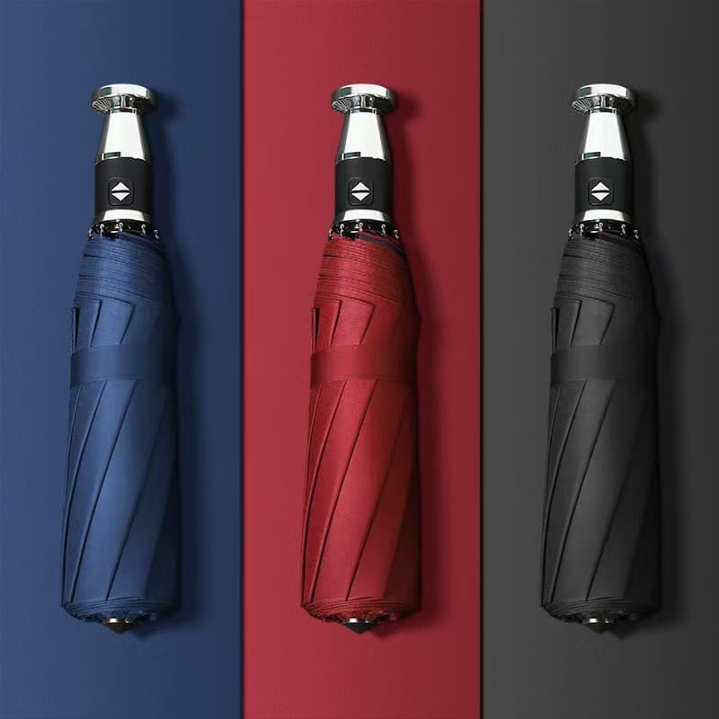 Guarda- chuva Abre Fecha Automático Varetas Aço Contra Vento 100cm Impermeável Unissex