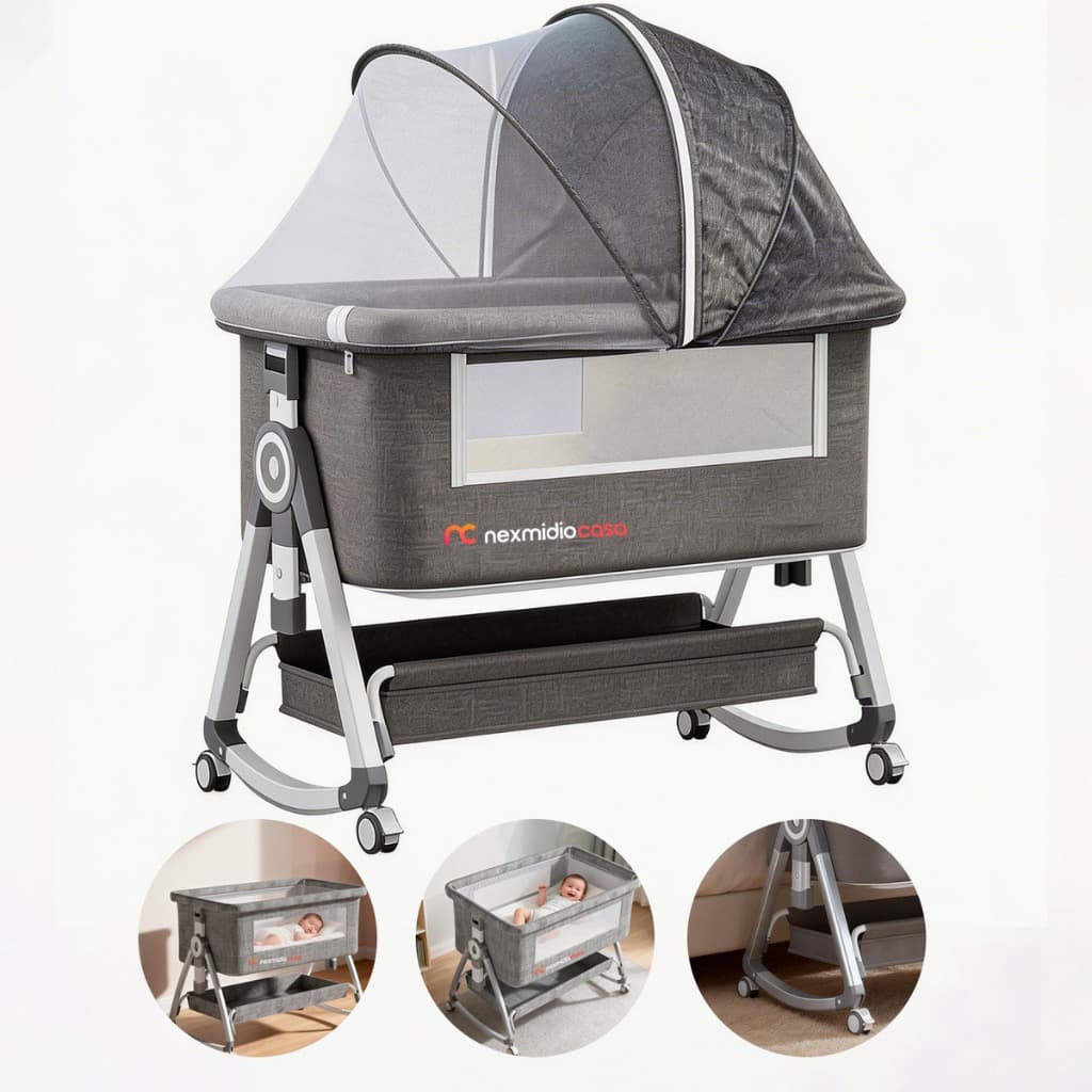 Berço Portátil Balanço Bebê Moises Infantil Mosqueteiro Até 3 Anos