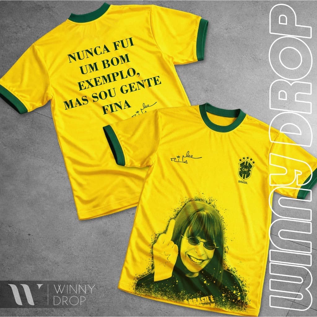 Camiseta Dry Fit Rita lee Envio rapido malha confortavel copa do mundo