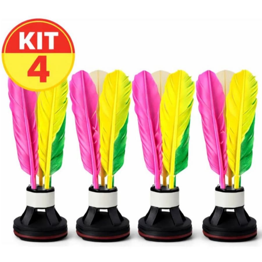 Kit 4 Petecas Recreativa Colorida Esporte Crianças Direto Da Fabrica