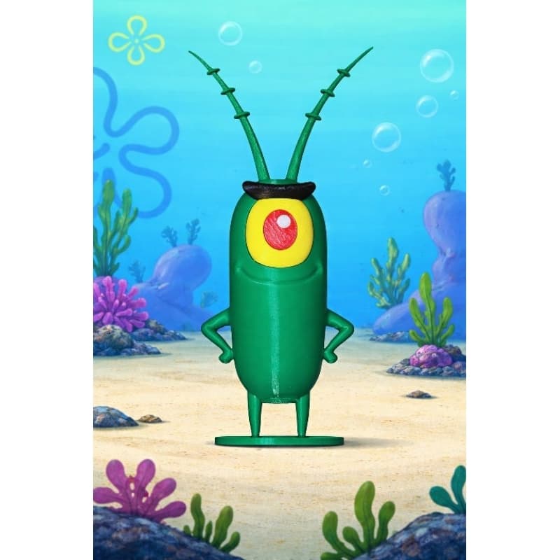 🦠 Boneco Decorativo Plankton – Impressão 3D - 17cm