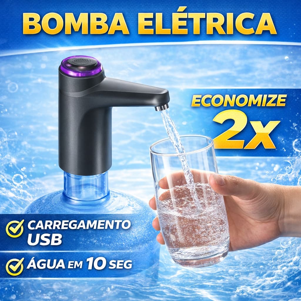 Bomba Elétrica para Galão de Água 20L – Dispenser USB Recarregável Portátil
