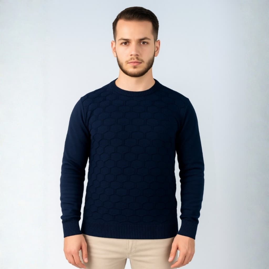 Blusa Masculina de Tricot Malha de Inverno Suéter Desenho Escamas Tendencia Muito barato