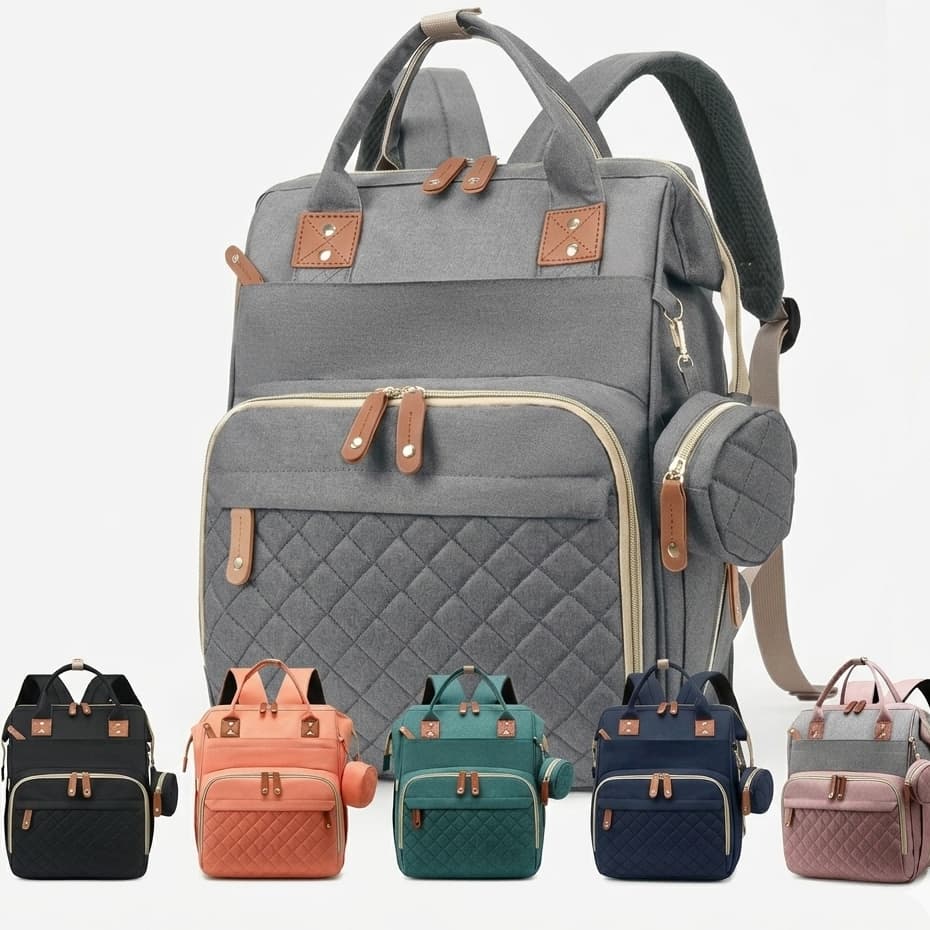 Mochila Bolsa Maternidade Mamãe Bebê Impermeável Porta mamadeira Fralda Creche Escola