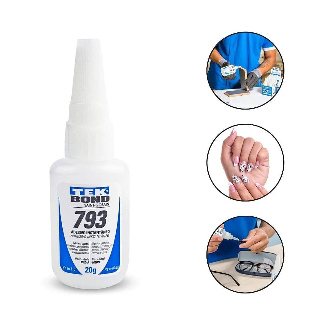 6 Peças Cola Instantânea Tek Bond 20g