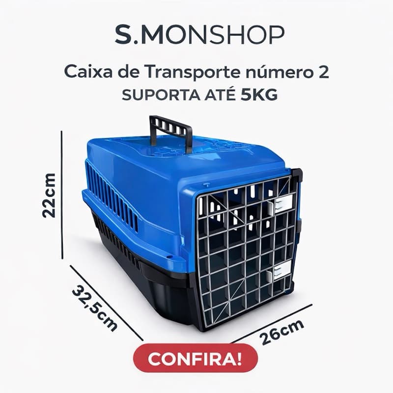 Caixa De Transporte Cachorro Gato Reforçada e Segura Até 18kg
