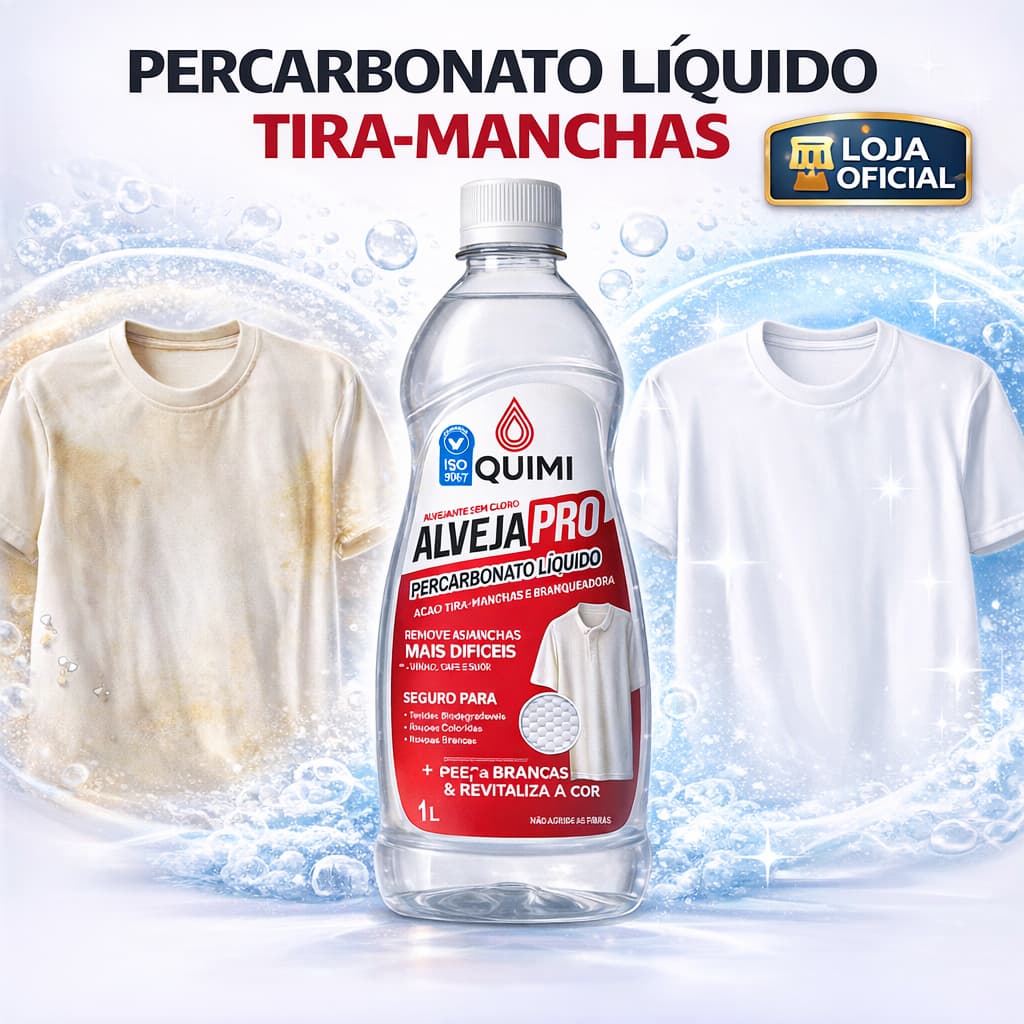 Percarbonato de Sódio Liquido - Alvejante Remove Manchas Difíceis Sem Cloro