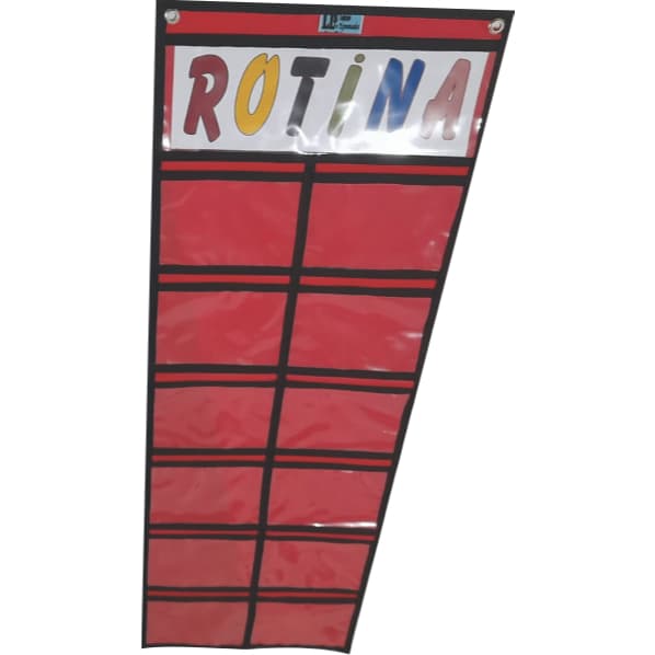 Painel p/rotina escolar  01 unidade c/ 12 bolsos 16x12 cm