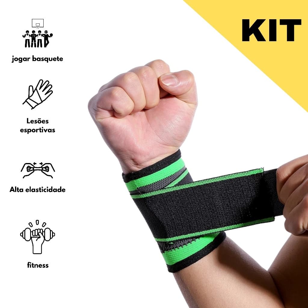 Kit 2 Munhequeira de Compressão para Esportes - Suporte Ideal para Academia e Treinamento