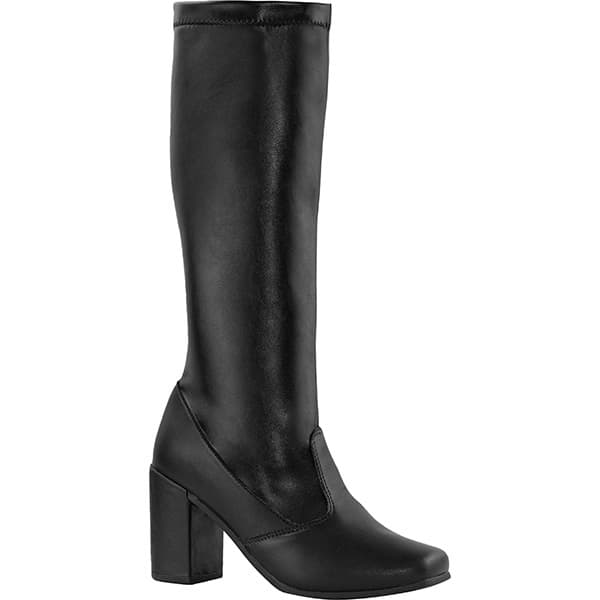 Bota Feminina Lumiss Cano Longo Stretch Salto Alto Grosso Confortável Montaria Fashion Blogueira