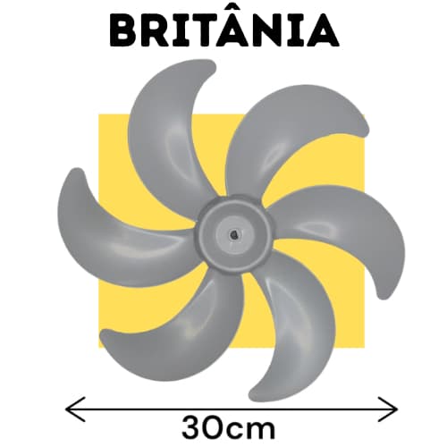Hélice para Ventilador Britania 30cm 6 Pás B30 Bvt30 Protect Ventus 30 Six