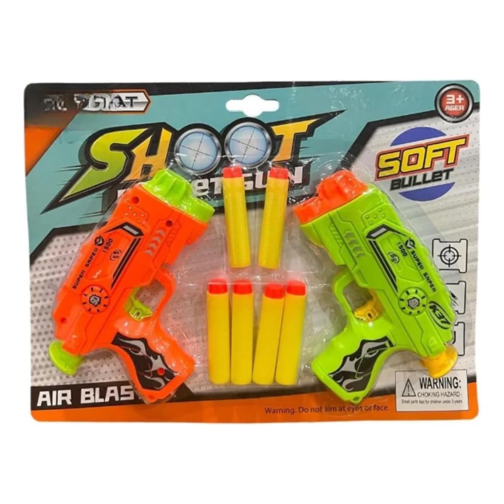 Dupla Pistola De Brinquedo Lançadores Dardos