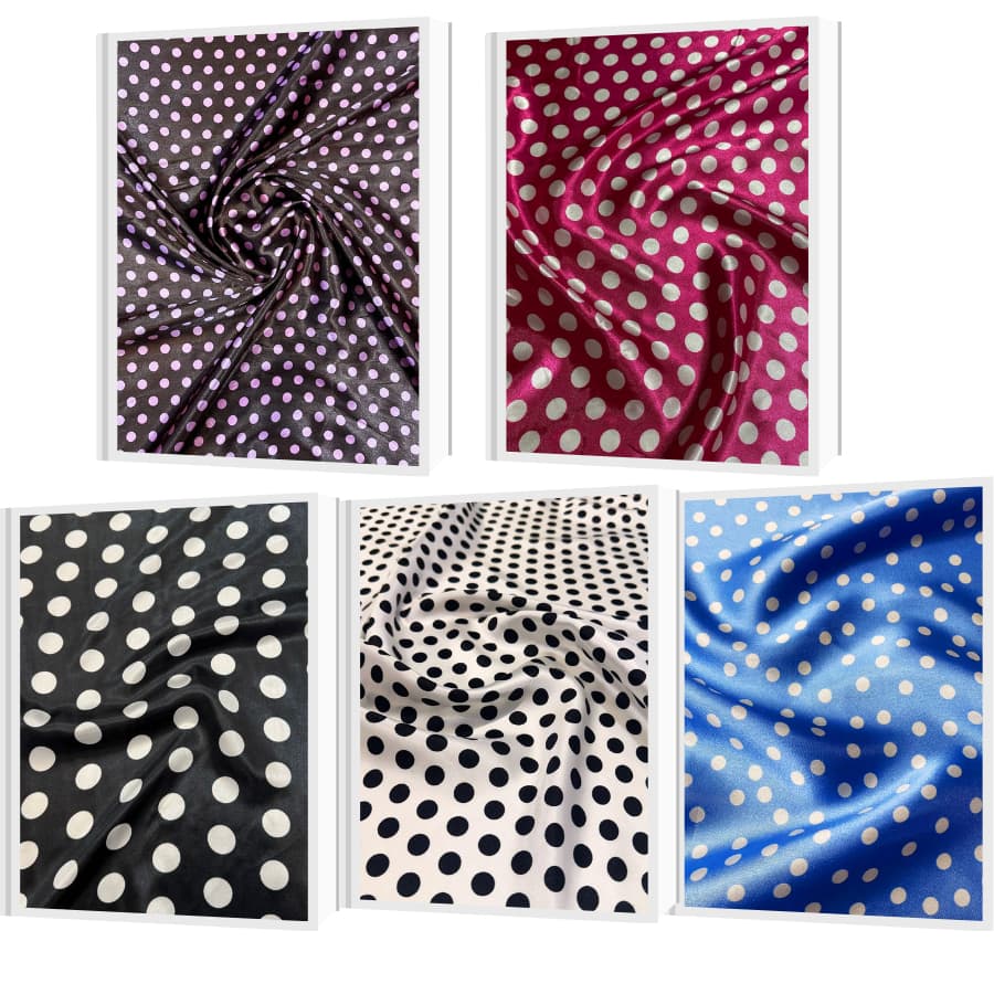 Tecido Cetim Estampa Bolinha Branca 1,40m - Roupas e Decoração