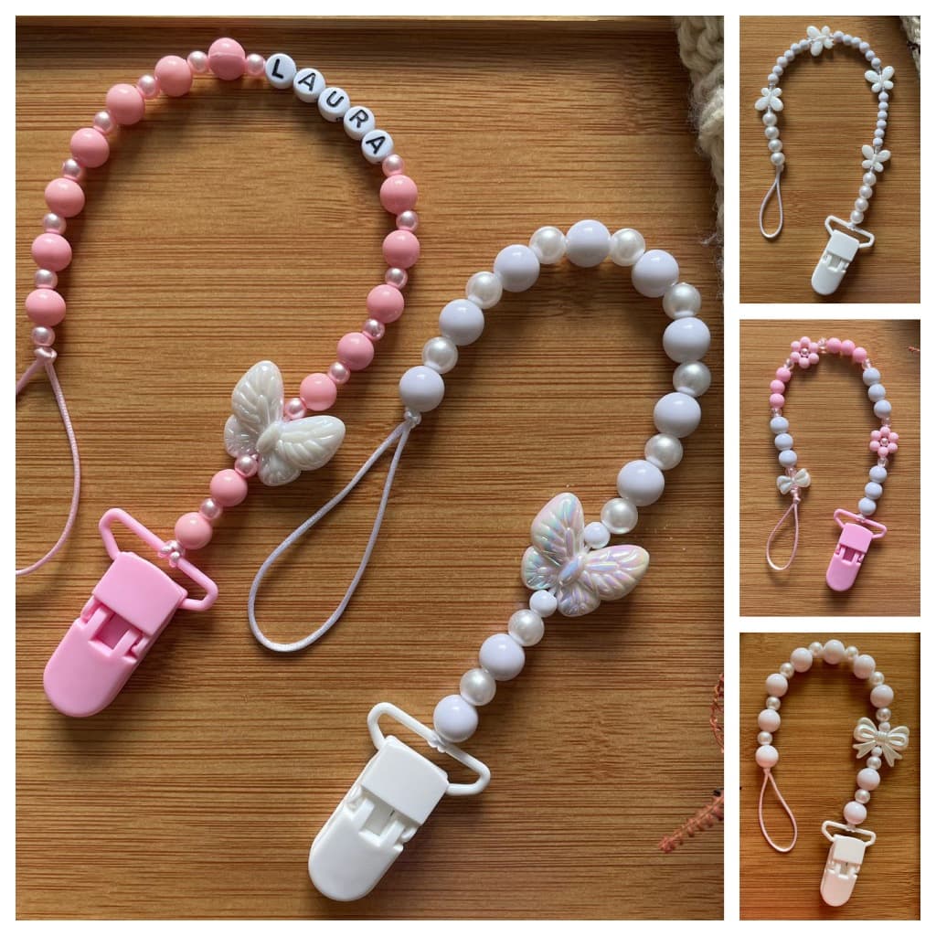 Prendedor de Chupeta Personalizado com Nome - Menina