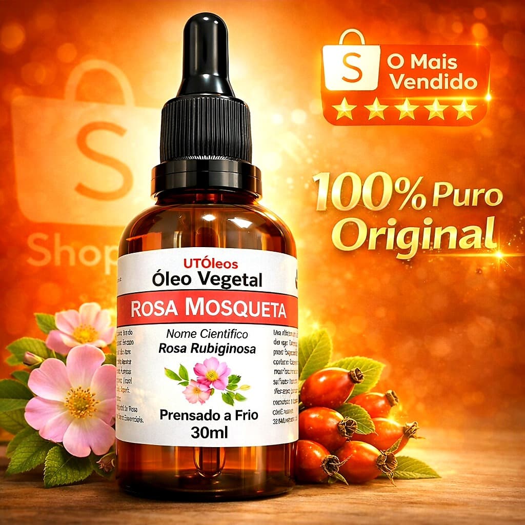 Óleo Facial Clareador Rosa Mosqueta 100% puro Rubiginosa 30ml