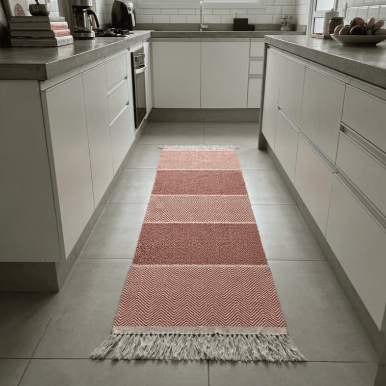 Passadeira Estampado Linha Luxo 0,50x1,40m Algodão 100% Linha Luxo Feito a Mão