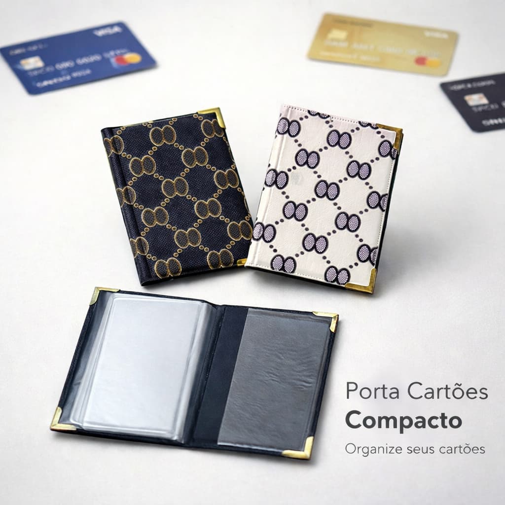 Porta Cartão 30 Cartões Estampado Giovana Unissex