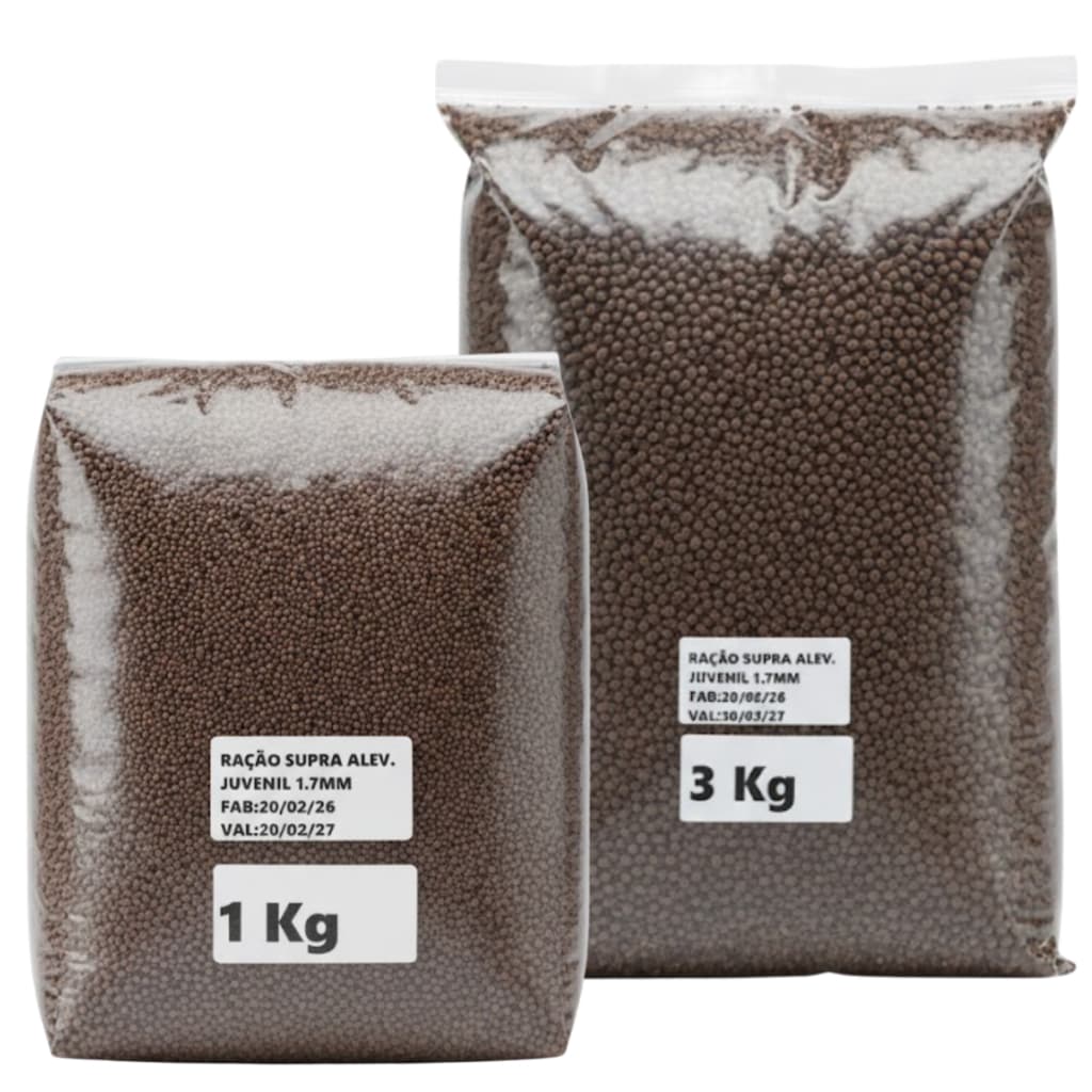 Ração para Peixe Alevinos Supra Juvenil 46% Granulada 1,7mm 1Kg 3Kg Granel -  Promoção !