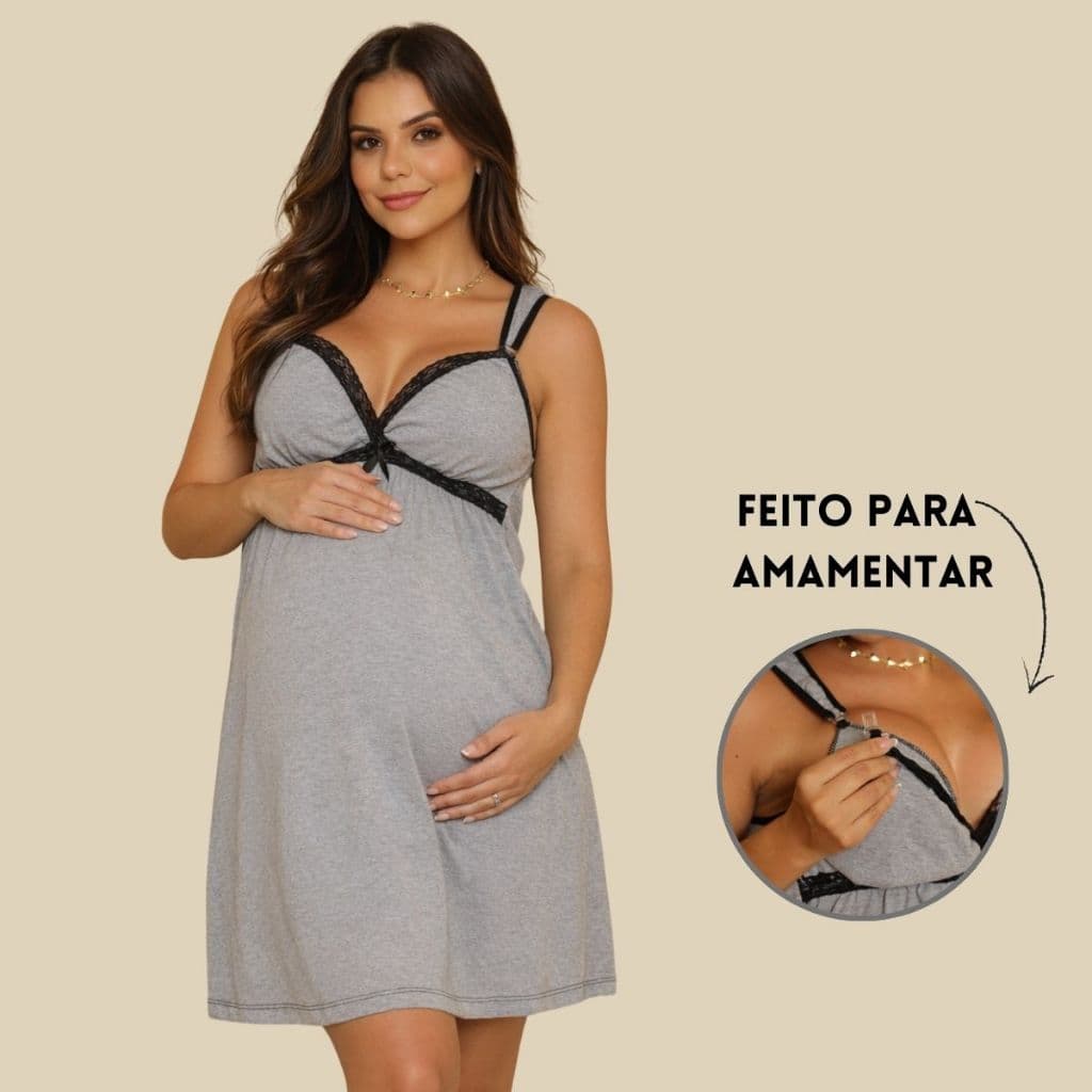 Camisola Feminina Gestante de Amamentação Pós Parto