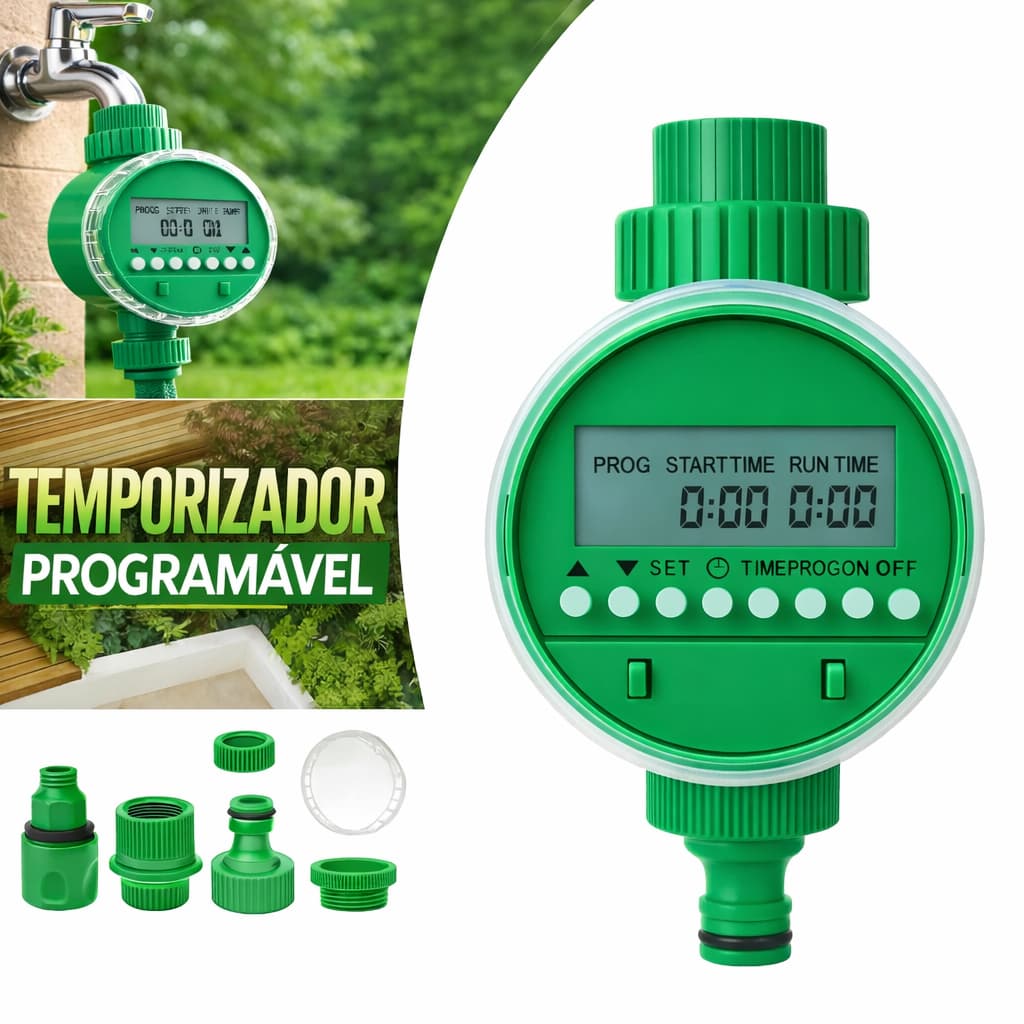 Temporizador de Irrigação de Jardim Programável Automático Controlador Válvula De Inteligência-  Oferta