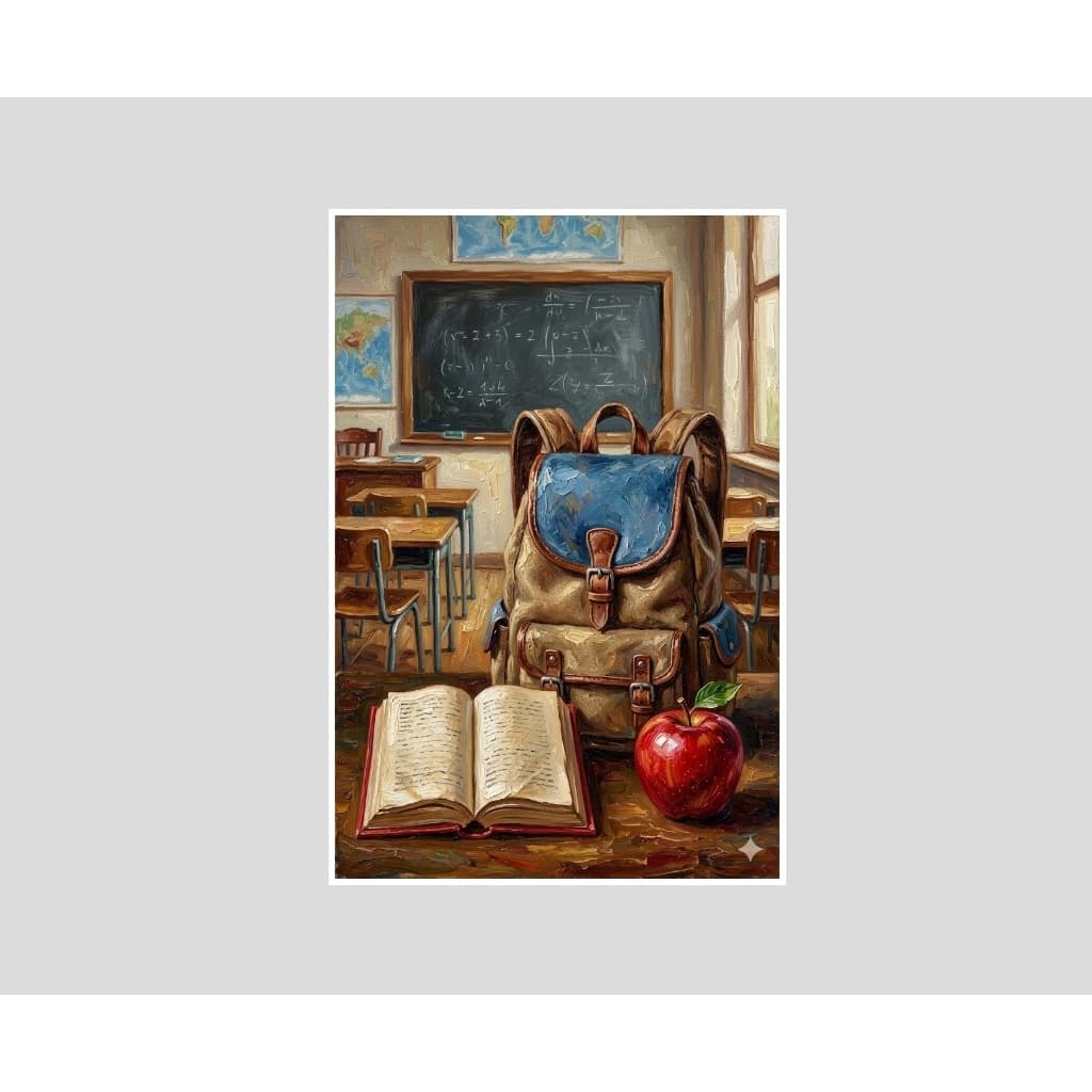 Quadro Mochila Bolsa Sacola Escola Aluno Estudante Professor