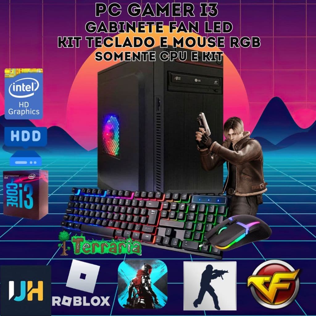 Oportunidade Única: PCs Gamer i3 RGB Com ou Sem Acessórios – Últimas Unidades!