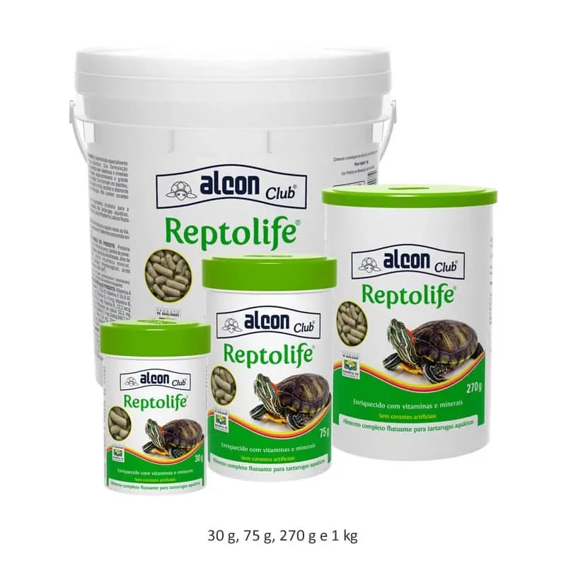 Ração para Tartarugas Aquáticas Alcon Reptolife 270g - Alimento Completo Flutuante