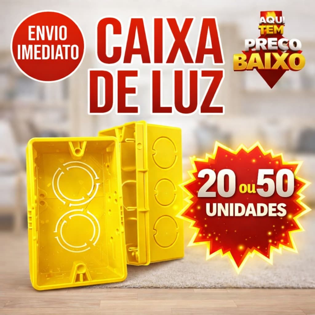 Kit 50 ou 20 Caixas de Luz 4x2 Reforçadas para Tomada e Interruptor Eletrica