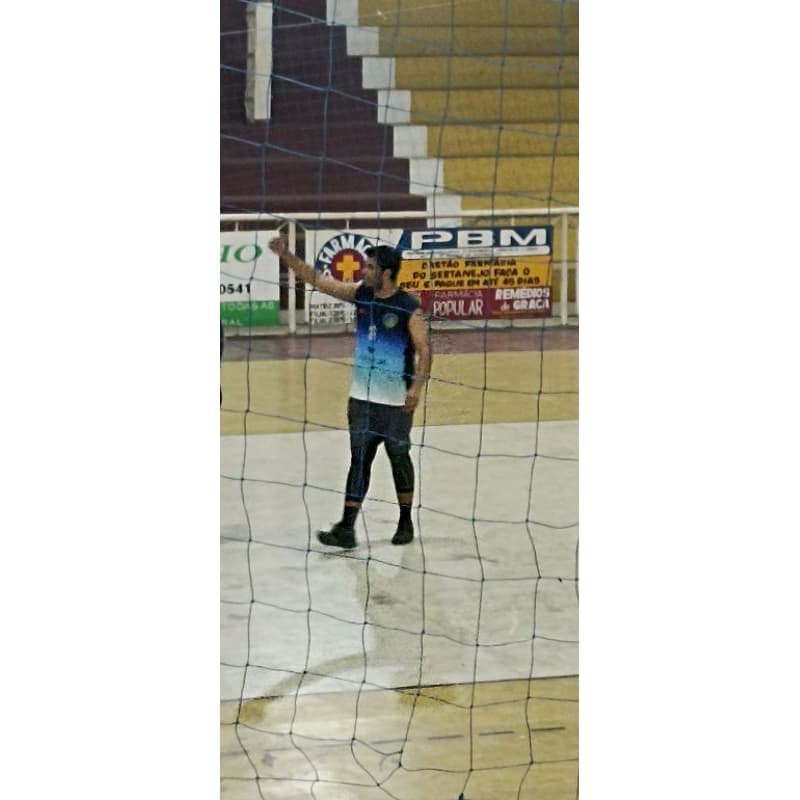 uniforme vôlei bege azul