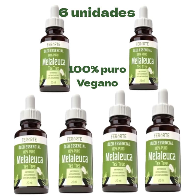 kit 6 óleos essenciais de Melaleuca tea tree 100% puro e vegano 20 ml combate micose,cuidados intimos