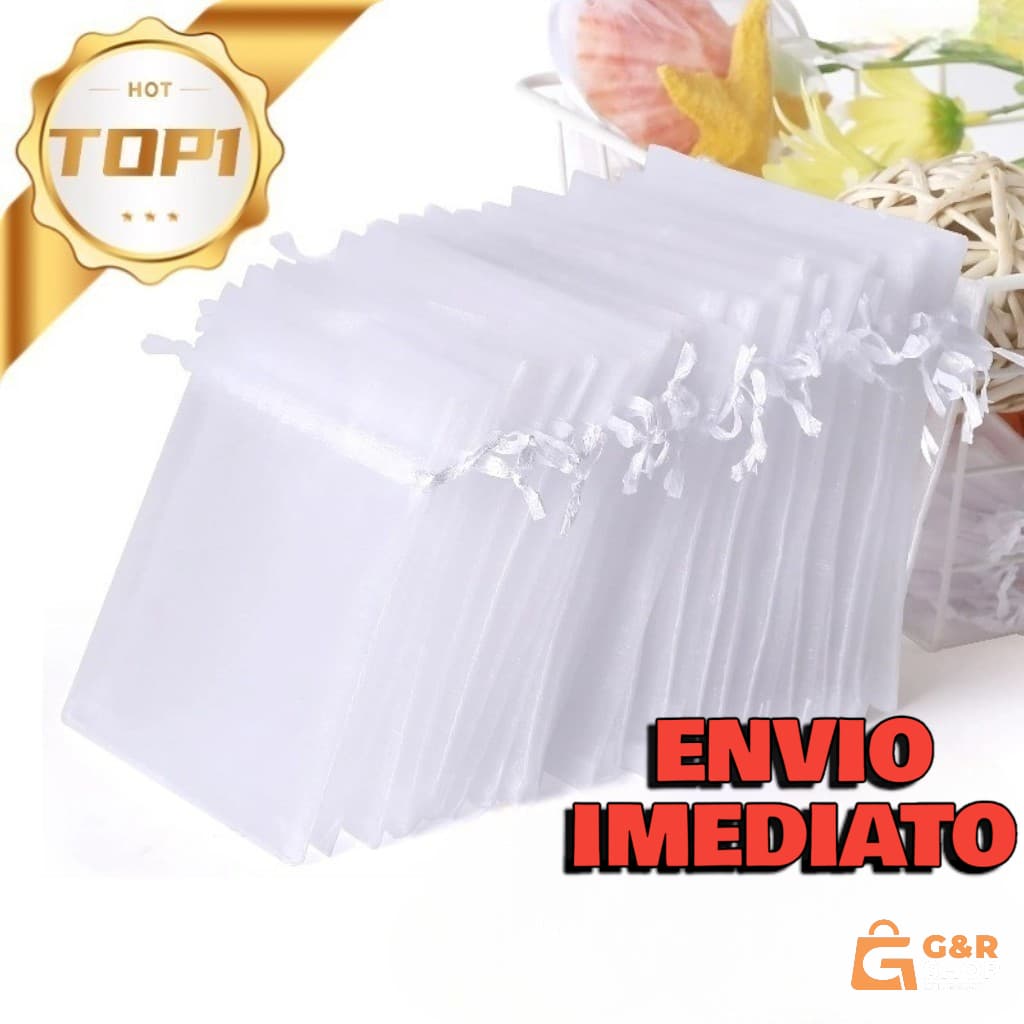 Kit Saquinhos Organza 7x9 9x12 10x15 Branco Festa E Casamento