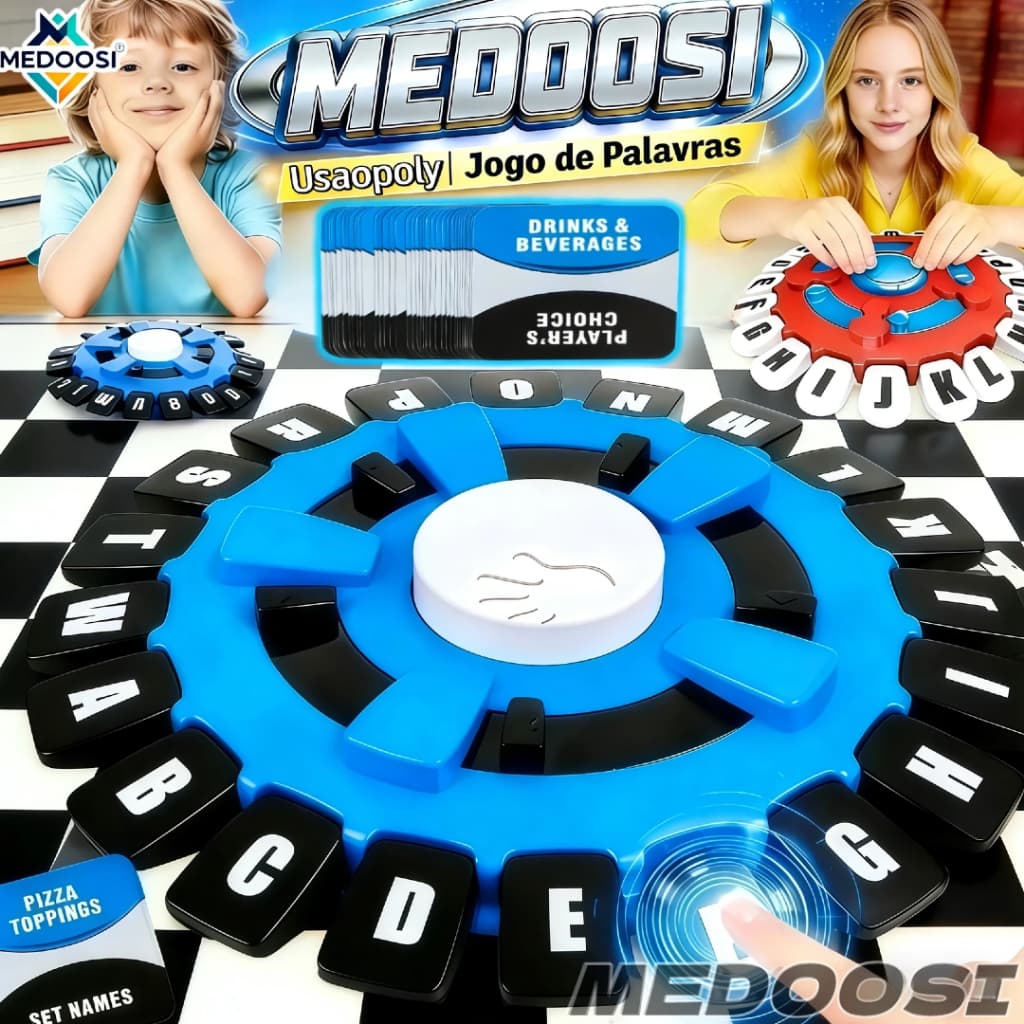 [Versão portuguesa] Usaopoly Medoosi Jogo Tabuleiro De Palavras de Palavras -Quick Interativo Brinquedo Para Pais Filhos