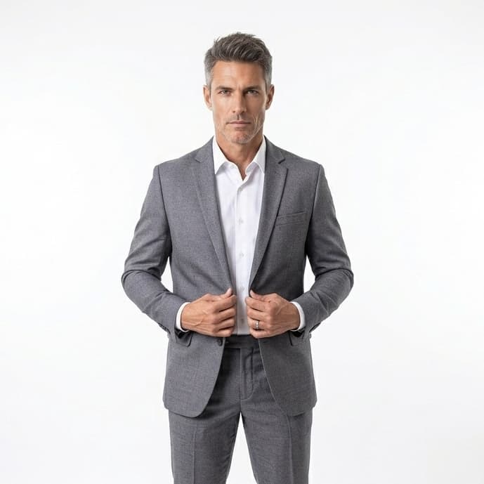 Terno Social Slim Masculino Cinza Medio Corte Italiano Alto Conforto e Qualidade