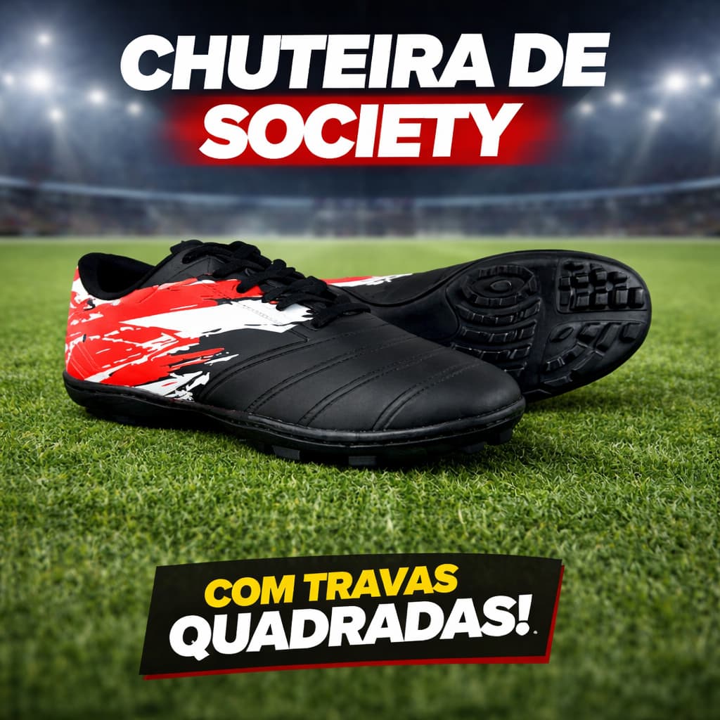 Chuteira Society Masculina Profissional 38 ao 43 com Solado Costurado Super Confortável 2026 Premium