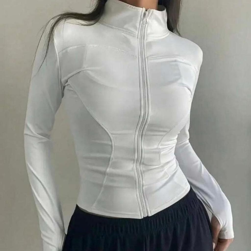 agasalho fitnnes, blusa manga longa , roupa de academia, jaqueta esportiva slim fit, moda 2026