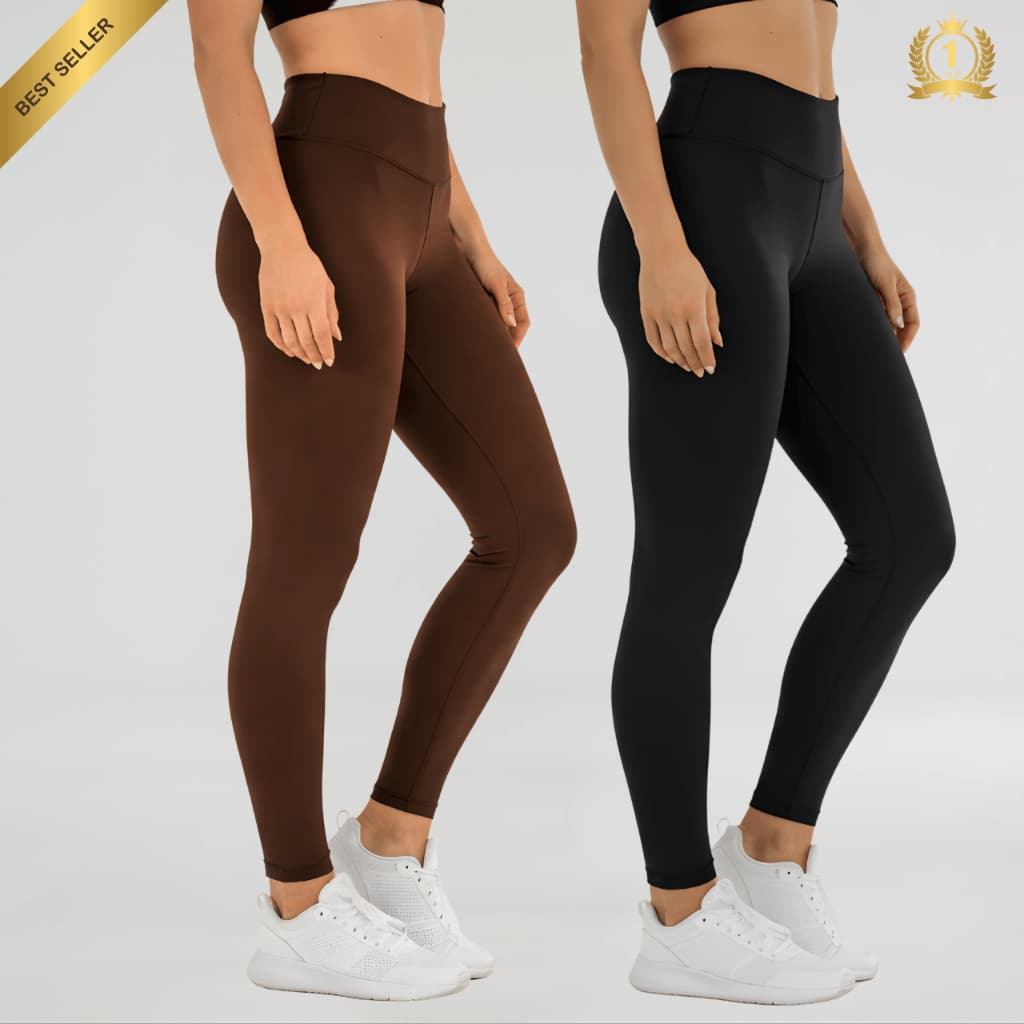 Kit 2 Legging Feminina Academia Modeladora Leg Cintura Alta Fitness