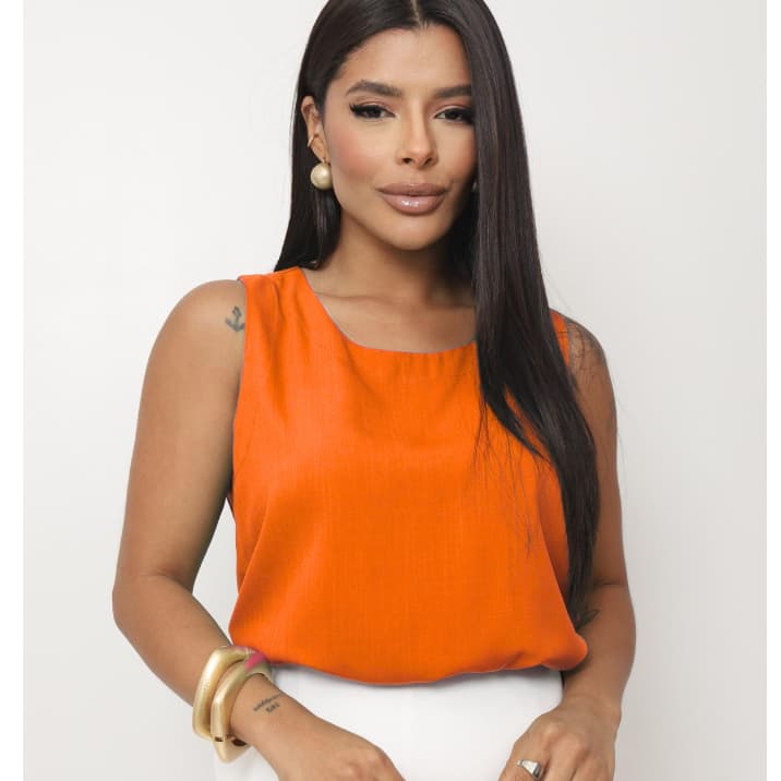 Regata Feminina Viscolinho  Premium Básica / Tecido leve Confortável