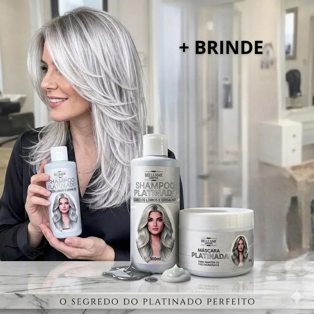 Kit Matizador PLATINUM Efeito Platinado - S/ Amônia - Resultado 100% ORIGINAL 300ml
