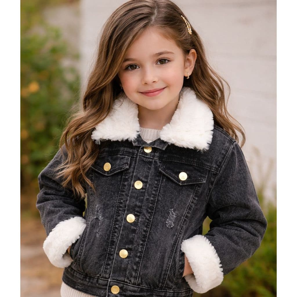 Jaqueta Jeans com Pelinho Meninas Infantil e Juvenil 02 ao 16