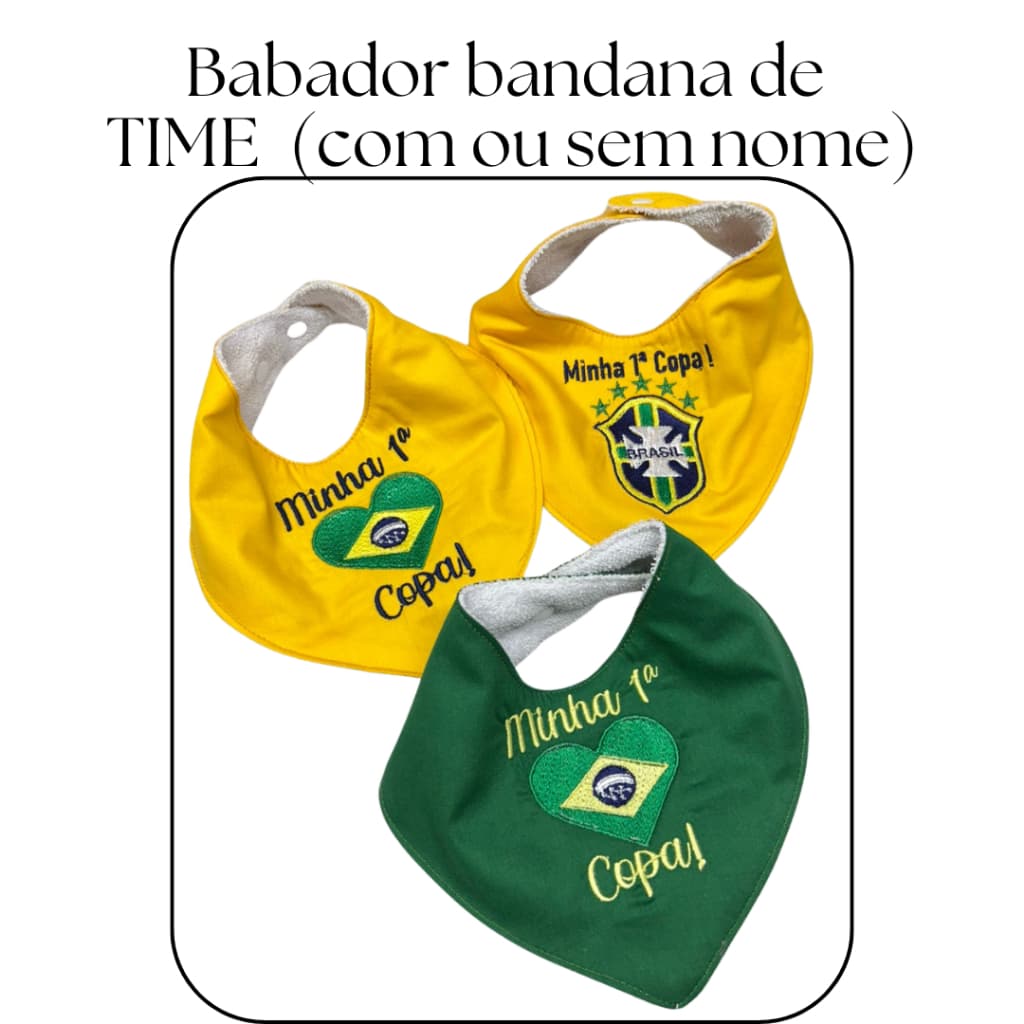 Babador bandana MINHA 1° COPA - com ou sem nome
