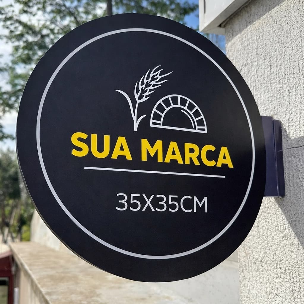 Placa Dupla Face Personalizada com sua Logo | Comercial | 35x35cm Uso Externo